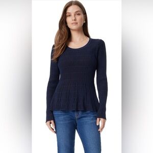 Sam Edelman Womens Gia Contour Fit with Flare Hem Knit Pullover Sweater Standard